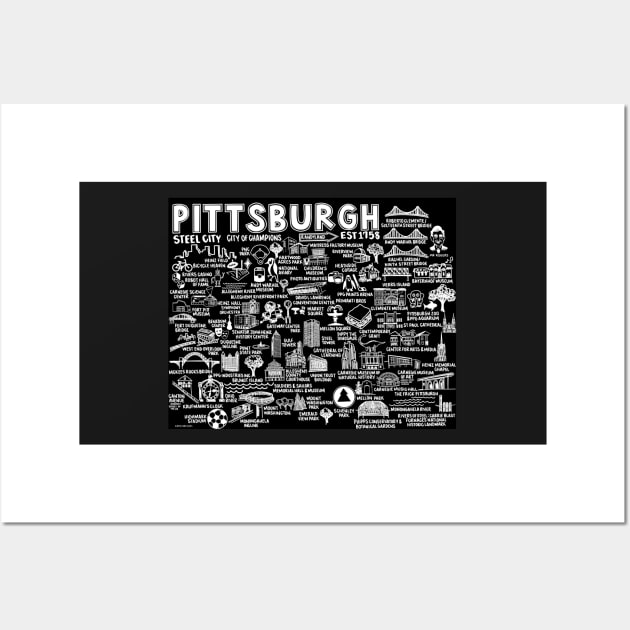 Pittsburgh Map Wall Art by fiberandgloss